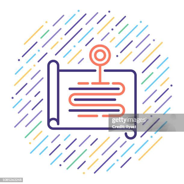 autonomous driving line icon illustration - high efficiency stock illustrations