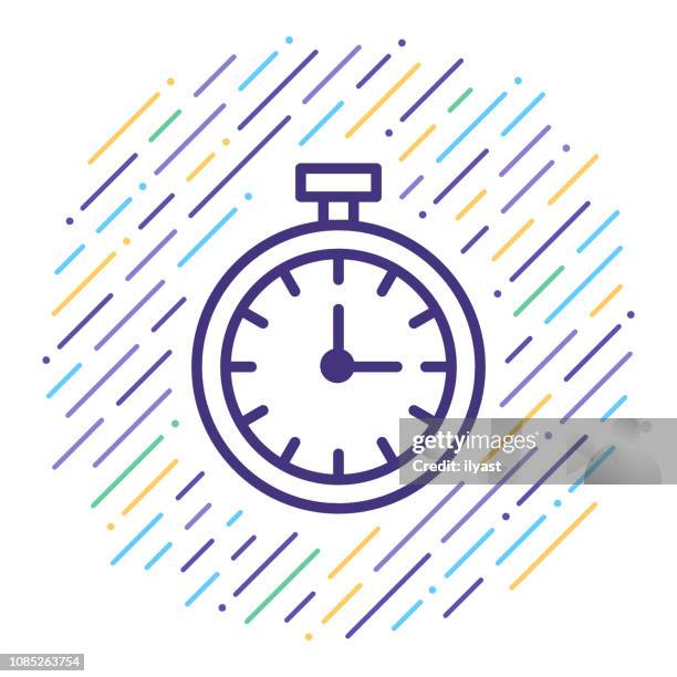 real-time data line icon illustration - bids stock-grafiken, -clipart, -cartoons und -symbole