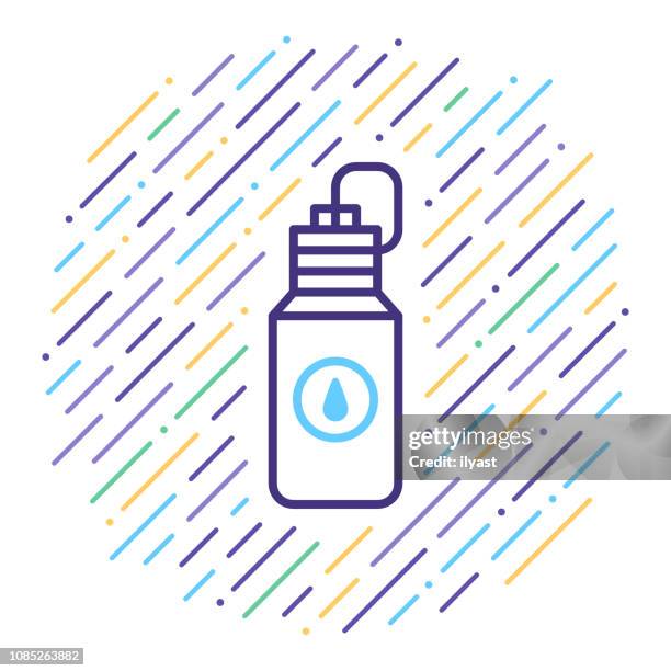 workout supplements line icon illustration - testosterone replacement stock illustrations