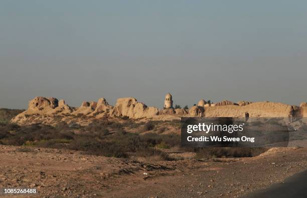 ruins of ancient merv - merv stock pictures, royalty-free photos & images