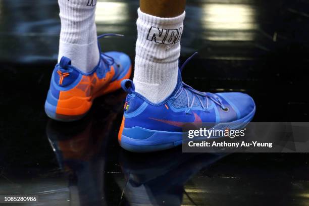 Shawn Long of the Breakers wears the Nike Kobe AD during the round 10 NBL match between the New Zealand Breakers and the Illawarra Hawks at...
