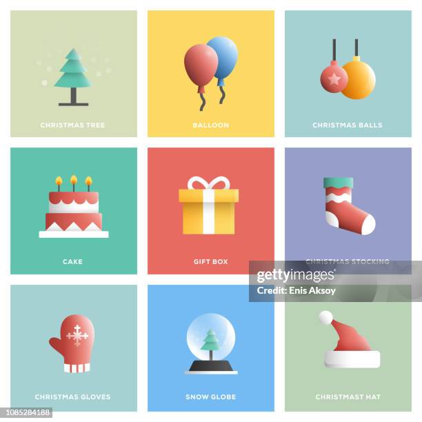 ilustrações de stock, clip art, desenhos animados e ícones de new year icon set - balão enfeite