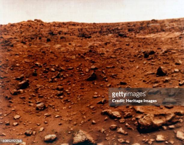 First colour photograph of the Martian planet surface, Viking 1 Mission to Mars, 1976. The Viking 1 spacecraft, part of NASA's Viking programme, was...