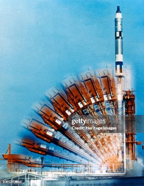 Launch of Gemini-Titan 2, Cape Kennedy Air Force Station, Florida, USA, 19 January 1965. Gemini-Titan 2 was the second spaceflight of NASA's Project...