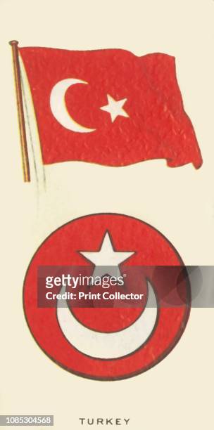 Turkey', circa 1935. From "An Album of National Flags and Arms". [John Player & Sons, circa 1935]Artist Unknown.