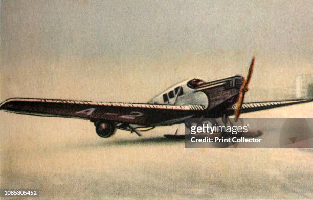 Junkers F13 L plane with snow skids, 1920s, . The world's first all-metal transport aircraft, developed in Germany at the end of World War I. From...