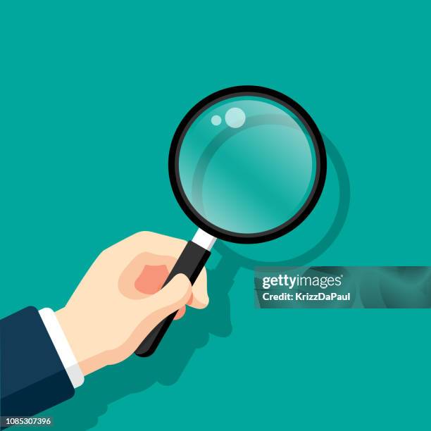 illustrazioni stock, clip art, cartoni animati e icone di tendenza di lente d'ingrandimento - lente dingrandimento
