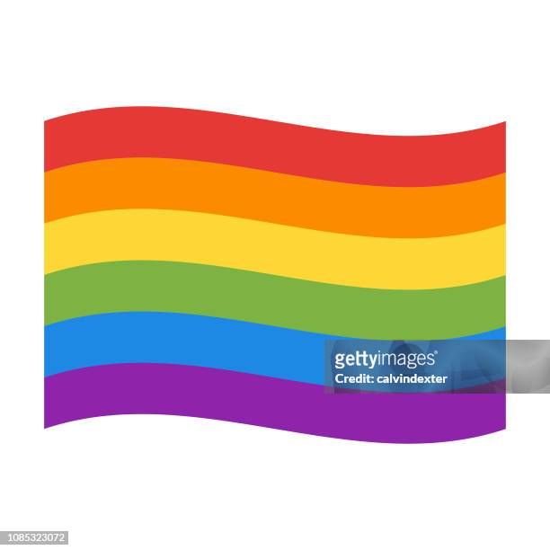 rainbow flag - marriage equality stock illustrations
