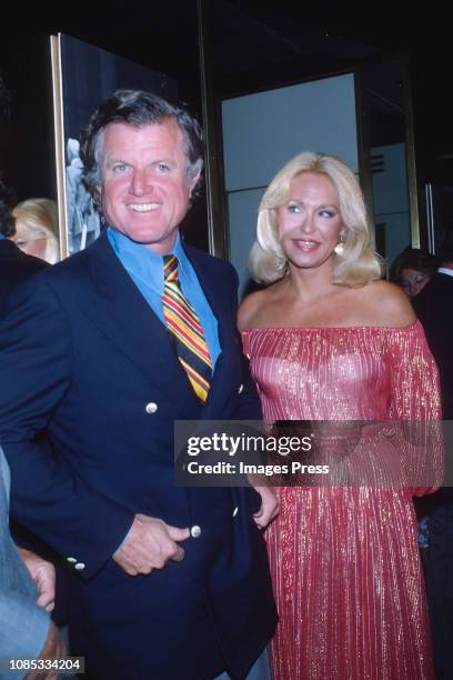 Senator Ted Kennedy and wife Joan Bennett Kennedy attends the reception for the annual Robert F. Kennedy Pro-Celebrity Tennis Tournament at The...