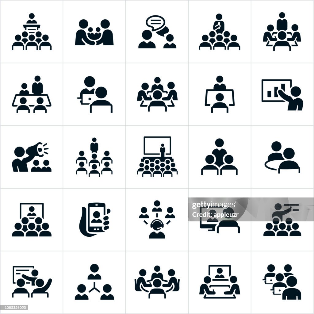 Business-Meetings und Seminare Icons