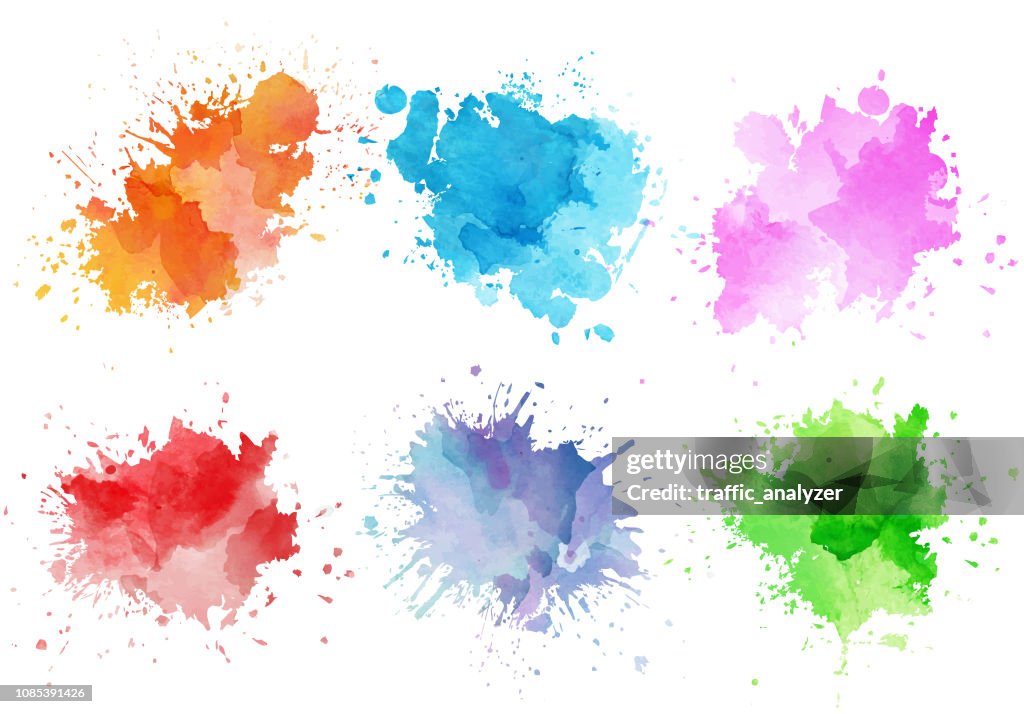 Éclaboussures aquarelles colorés
