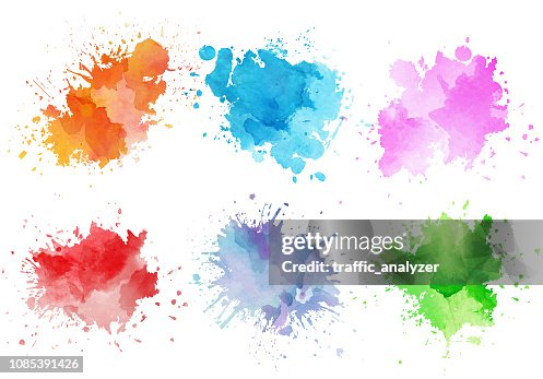 Colorful watercolor splashes Colorful watercolor splashes