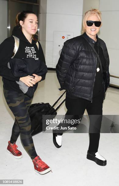 Deborra-Lee Furness and Ava Eliot Jackman are seen upon arrival at Narita International Airport on January 20, 2019 in Narita, Japan.