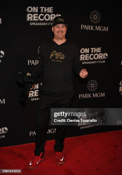 Professional poker player Phil Hellmuth arrives at the grand opening celebration of On The Record Speakeasy and Club at Park MGM on January 19, 2019...