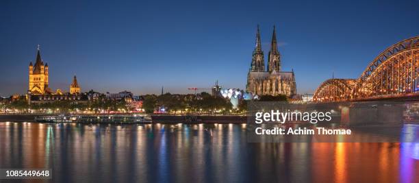 cologne skyline, germany, europe - lit cologne 2018 stock pictures, royalty-free photos & images