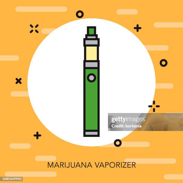 vaporizer thin line marijuana icon - electronic cigarette stock illustrations