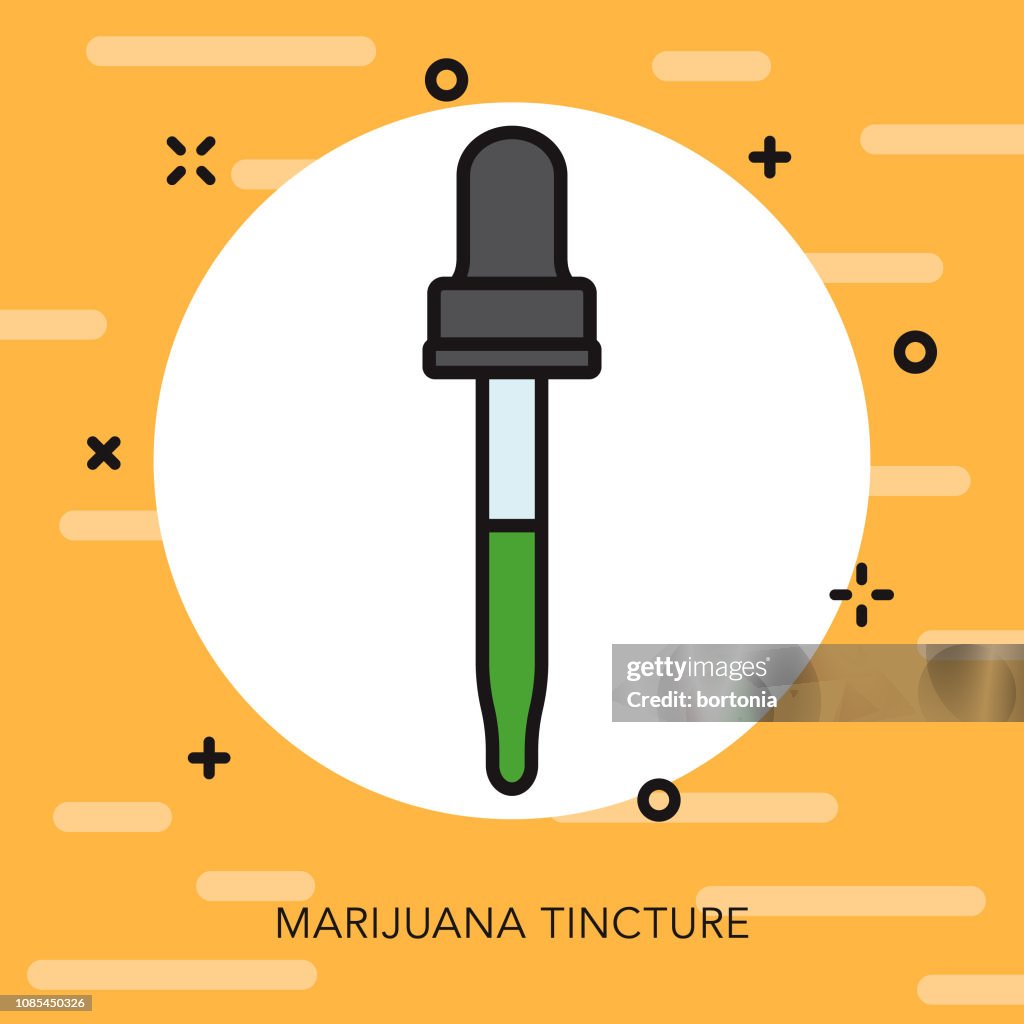 Olie dunne lijn marihuana pictogram