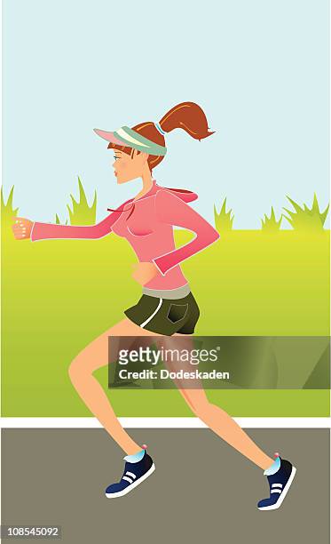 jogging in the park - easy stock illustrations