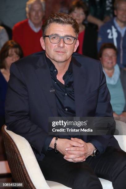 Hans Sigl during the 'Markus Lanz' TV show on January 15, 2019 in Hamburg, Germany.