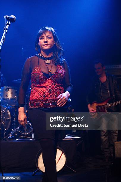 Anna LaCazio of Cock Robin performs live at Elysee Montmartre on January 29, 2011 in Paris, France.