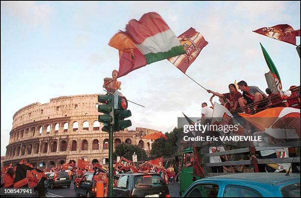 Thousands of A.S Roma fans invaded the city to show their delight after their team won its third Italian soccer league title in 18 years when they...