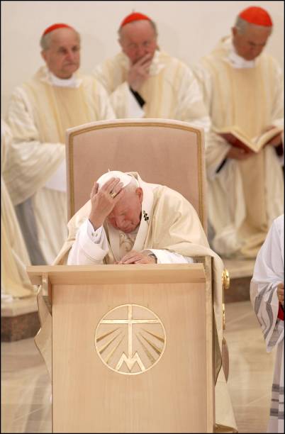 Consecration of the Basilica of God's Mercy, dedicated to the mystic nun Faustine, born Helena Kowalska, whom he canonized in 2000 in Cracow, Poland...