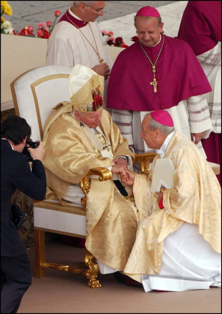 John Paul II and Javier Echevarria, leader of the Opus Dei in Rome, Italy on October 6th, 2002.