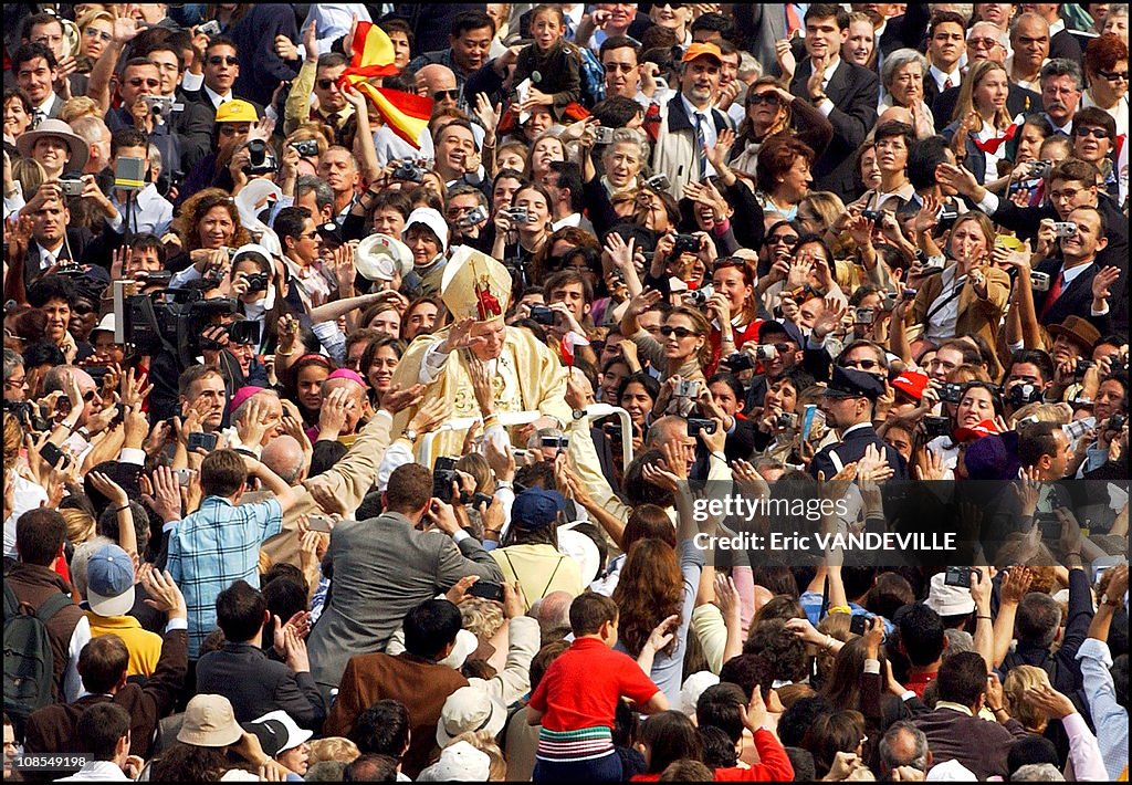 Pope John Paul II canonizes Opus Dei founder Jose Maria Escriva de Balaguer before one of the biggest crowds ever to flood the Vatican in Rome, Italy on October 6th, 2002.