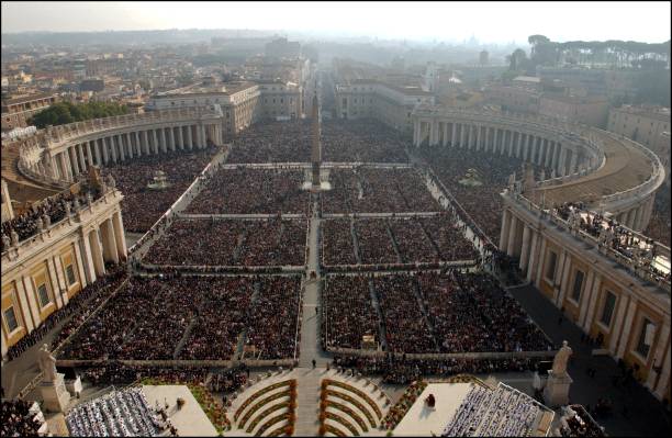 Pope John Paul II canonizes Opus Dei founder Jose Maria Escriva de Balaguer before one of the biggest crowds ever to flood the Vatican in Rome, Italy...