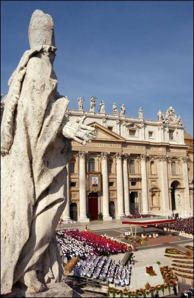 Pope John Paul II canonizes Opus Dei founder Jose Maria Escriva de Balaguer before one of the biggest crowds ever to flood the Vatican in Rome, Italy...