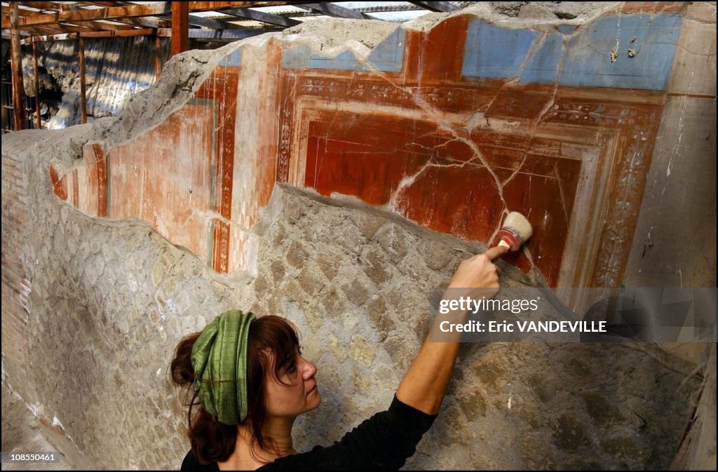 The long-buried Villa of the Papyri opened to the public almost 2000 years after it was submerged in volcanic mud in Herculaneum, Italy in March, 2003.