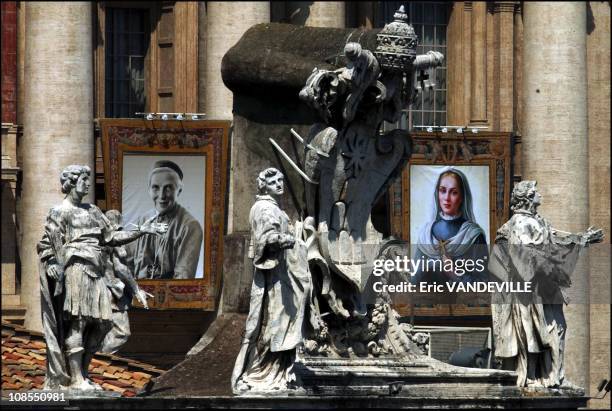 Two of the four new saints: pole Urszula Ledochowska 1865-1939 and Italian Virginian Centurione Bracelli 1587-1651 in Rome, Italy on May 18th, 2003