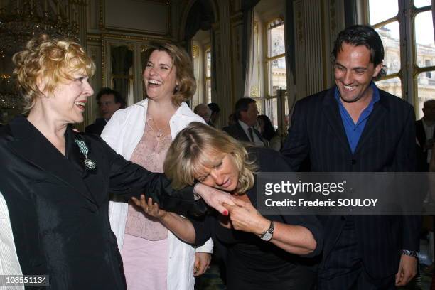Sylvie Jolie and Charlotte de Turckeim with Mathilde Vitry in Paris,France on June 07,2006.
