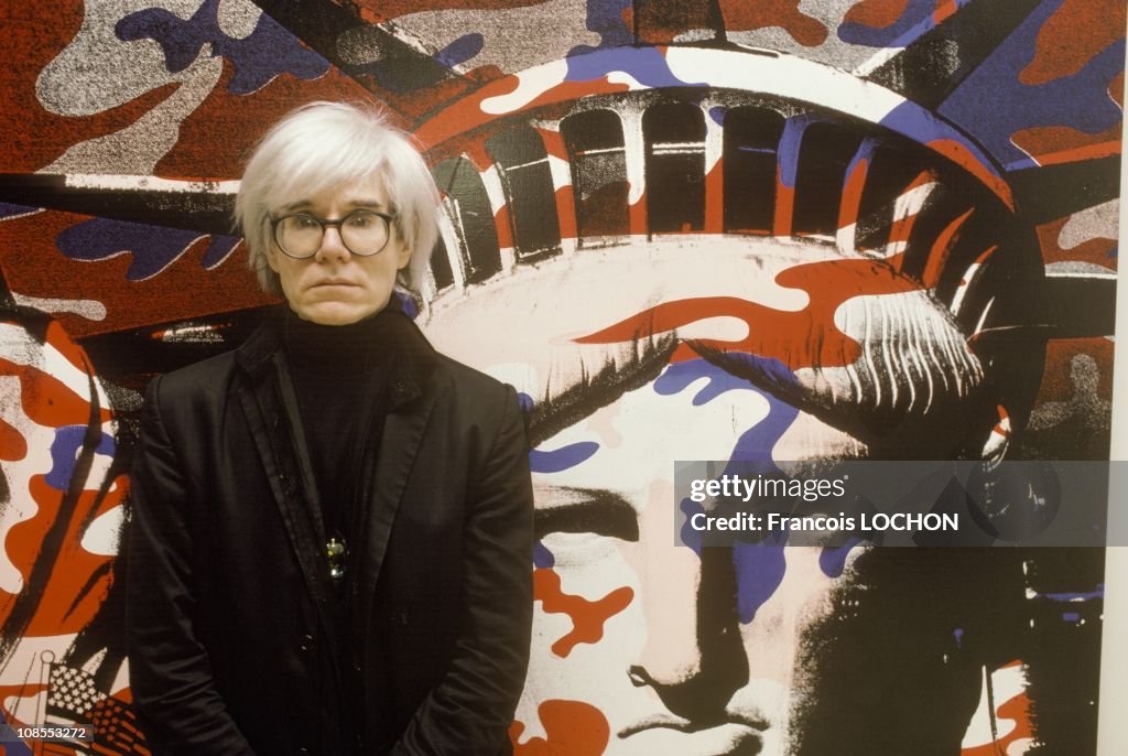 Andy Warhol paints the Statue of Liberty in Paris, France on April 22nd, 1986.