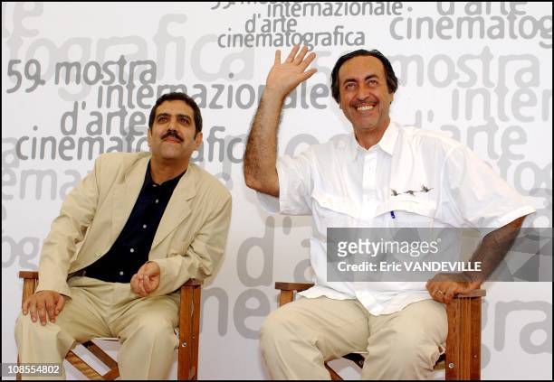To R: Ridha Behi, Hichem Rostom in Venice, Italy on August 31th, 2002.
