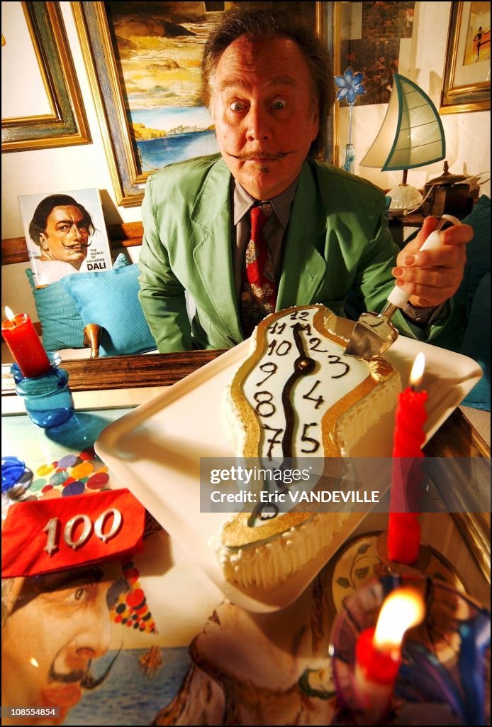 Jose Van Roy Dali celebrates the 100th anniversary of his illustrious father Salvador (May 11, 1904) in his surrealistic Rome home in Rome, Italy on April 22nd, 2004.