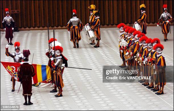 The Swiss Guard, founded in 1506, consisting of 100 volunteers who must be Swiss, Catholic, single, at least 174 centimeters tall and beardless is...