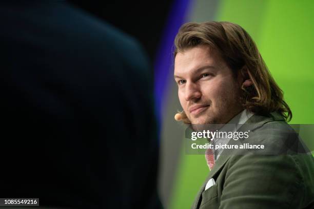 January 2019, Bavaria, München: Valentin Stalf, founder and managing director of N26, speaks on stage at the Digital Life Design innovation...