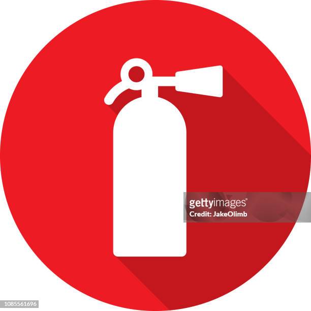 ilustrações, clipart, desenhos animados e ícones de extintor de incêndio ícone silhueta simples - equipamento de serviço de emergência