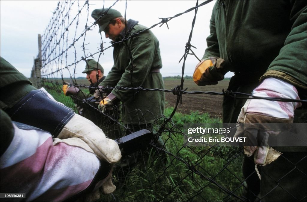 Dismantling the iron curtain in Hungary on May 01st, 1989.