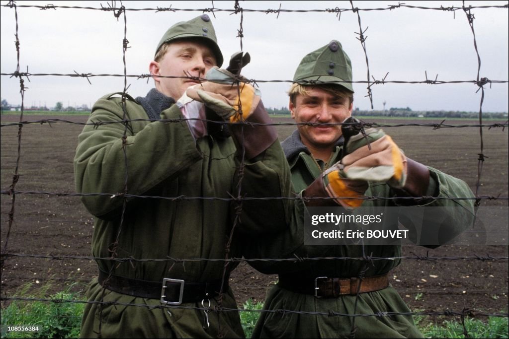 Dismantling the iron curtain in Hungary on May 01st, 1989.
