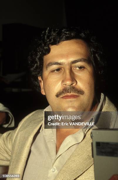 Pablo Escobar, the godfather of the Medellin Cartel in Colombia in February , 1988.