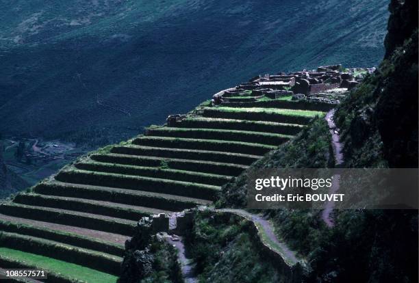 The Inca ruins in Pisac, Peru in January , 1989.