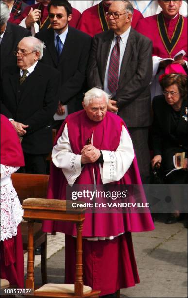 Georg Ratzinger the pope's brother in an open-air Mass in St Peter's Square in Rome, Italy on April 24, 2005.
