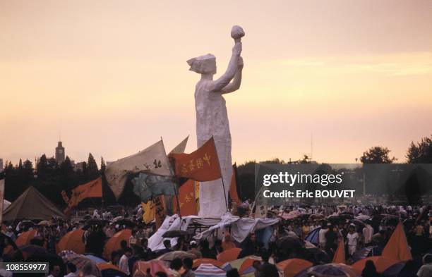 End of the demonstration at Tianamen Square in Beijing, China on June 01st, 1989.