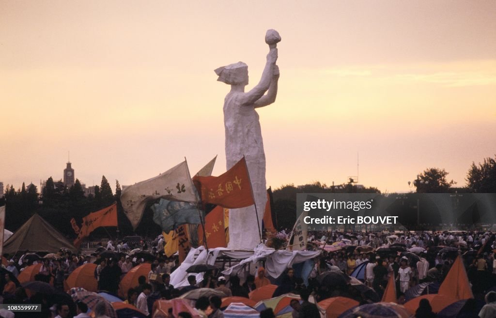 End of the demonstration at Tianamen Square in Beijing, China on June 01st, 1989.