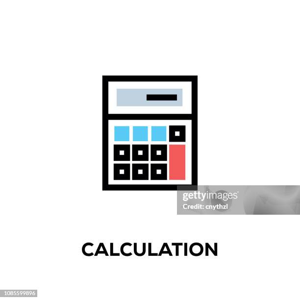 flat line design style modern vector calculation icon - programming team stock illustrations