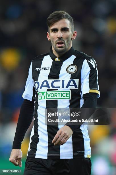 Marco D'Alessandro of Udinese Calcio looks on during the Serie A match between Udinese and Parma Calcio at Stadio Friuli on January 19, 2019 in...