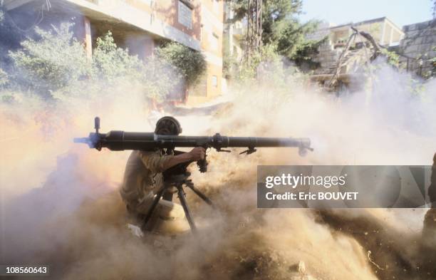 West Beirut: Druze forces led by Walid Jumblatt in Beirut, Lebanon in August, 1989.