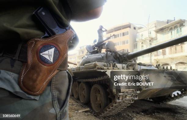 West Beirut: Druze forces led by Walid Jumblatt in Beirut, Lebanon in August, 1989.